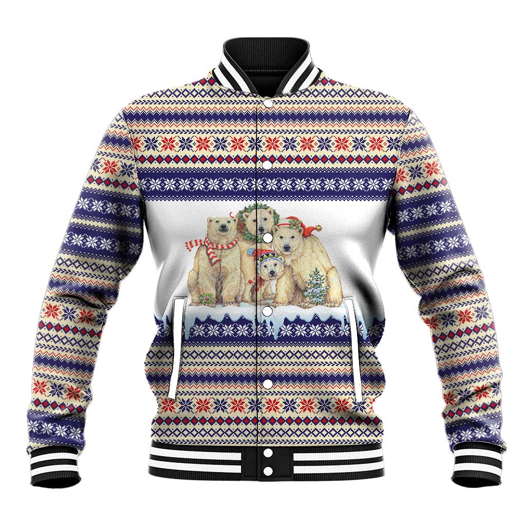 Polar Bears Christma Christmas Baseball Jacket Xmas Holiday Patterns - Wonder Print Shop