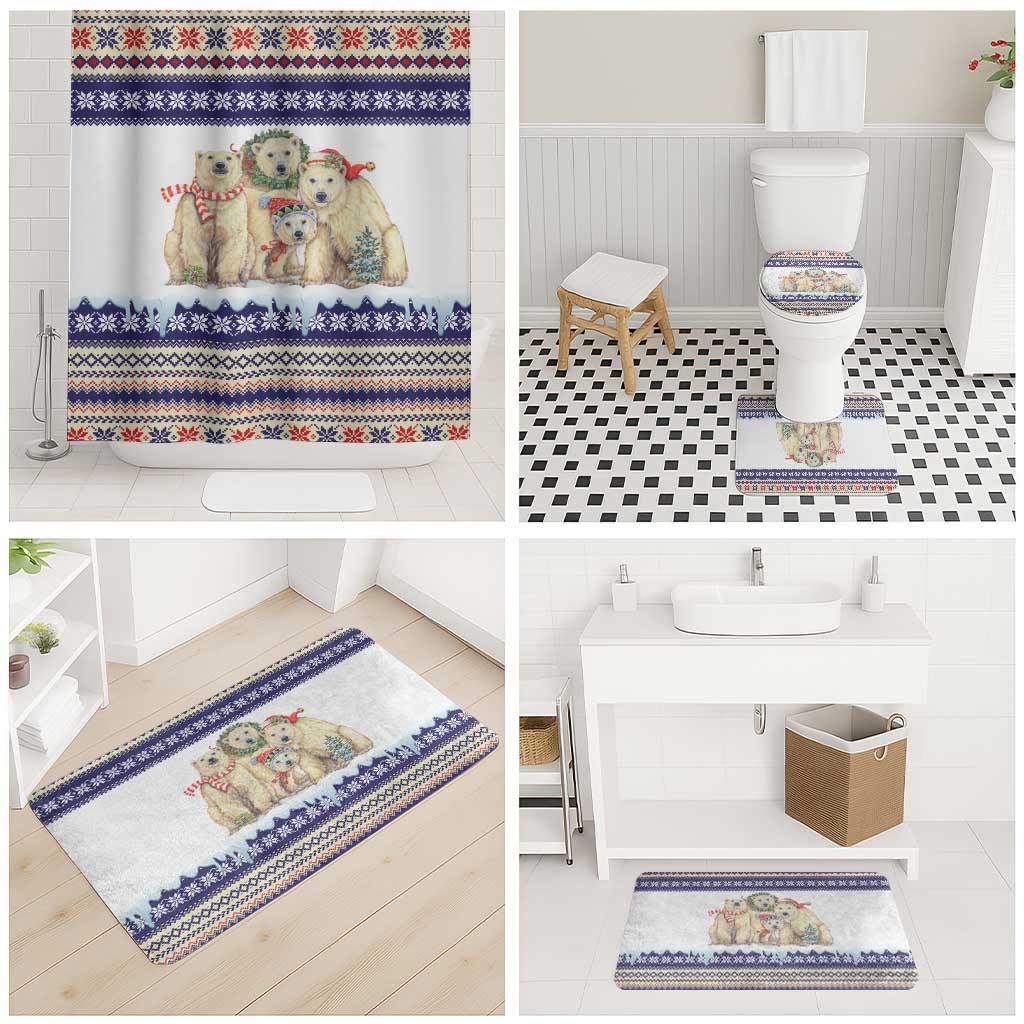 Polar Bears Christma Christmas Bathroom Set Xmas Holiday Patterns - Wonder Print Shop
