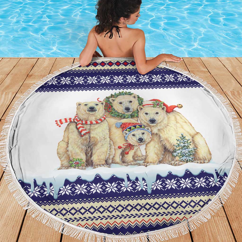 Polar Bears Christma Christmas Beach Blanket Xmas Holiday Patterns - Wonder Print Shop