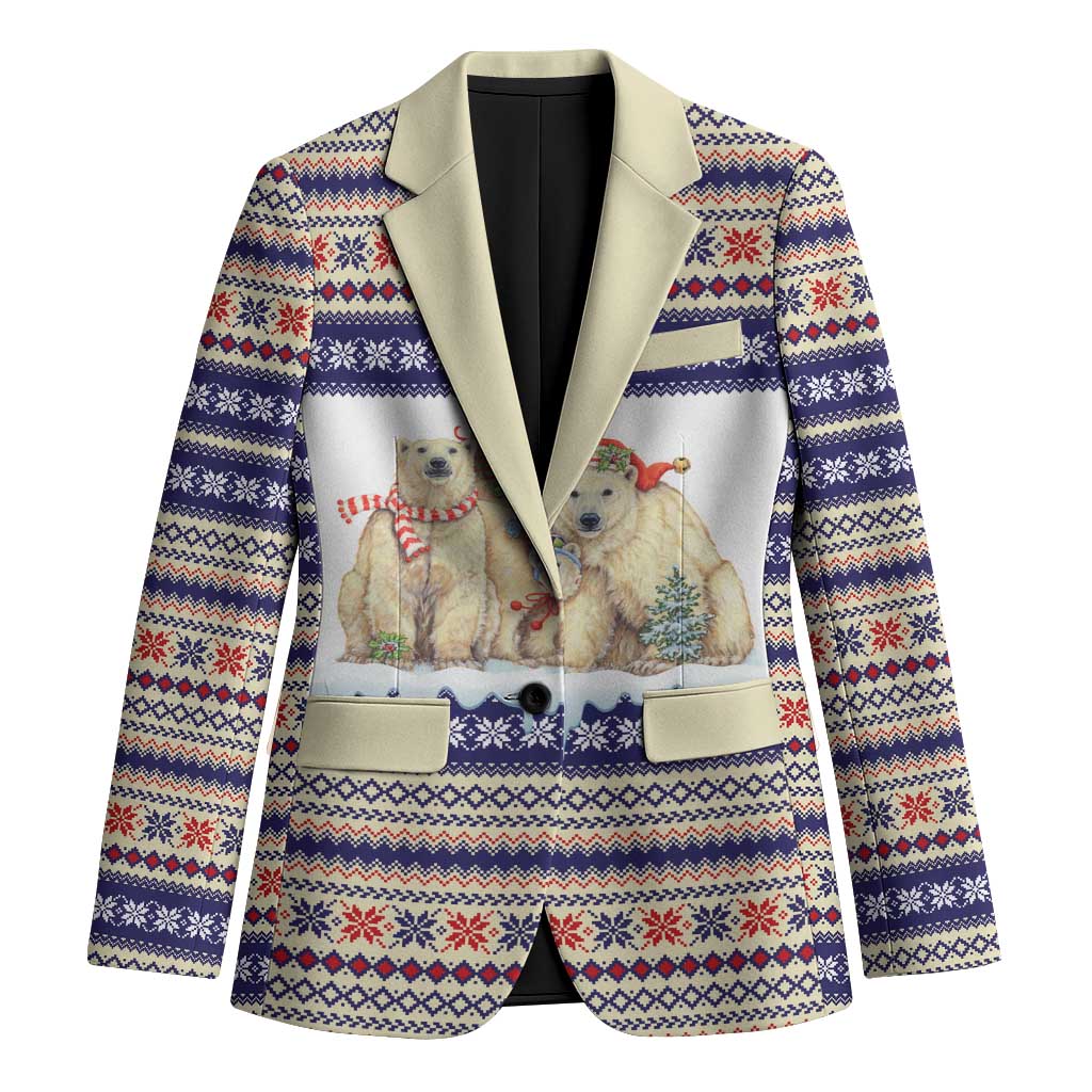 Polar Bears Christma Christmas Blazer Xmas Holiday Patterns - Wonder Print Shop