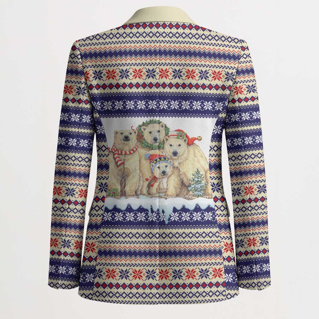 Polar Bears Christma Christmas Blazer Xmas Holiday Patterns - Wonder Print Shop