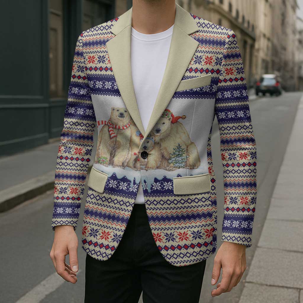 Polar Bears Christma Christmas Blazer Xmas Holiday Patterns - Wonder Print Shop
