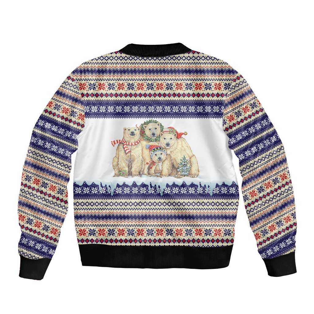 Polar Bears Christma Christmas Bomber Jacket Xmas Holiday Patterns - Wonder Print Shop
