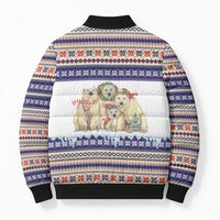 Polar Bears Christma Christmas Bomber Puffer Jacket Xmas Holiday Patterns - Wonder Print Shop