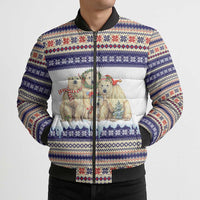 Polar Bears Christma Christmas Bomber Puffer Jacket Xmas Holiday Patterns - Wonder Print Shop