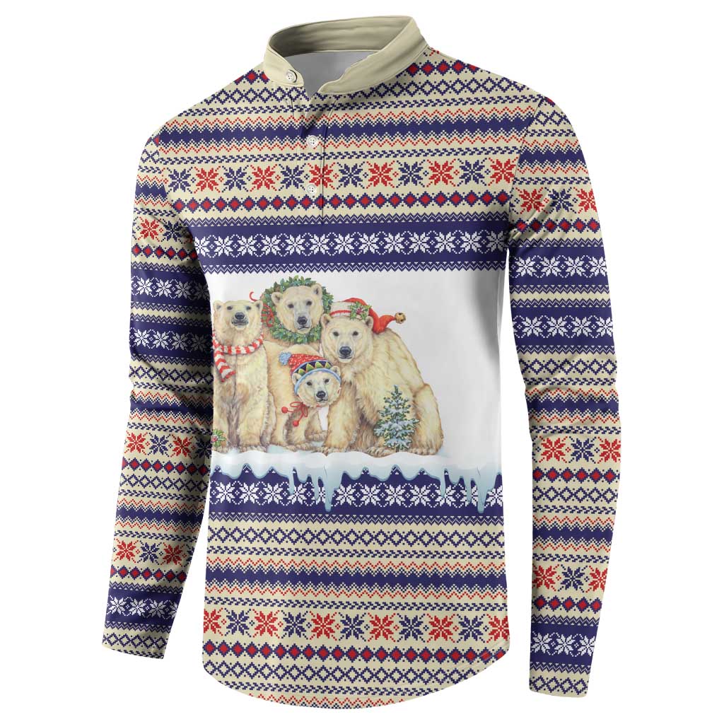 Polar Bears Christma Christmas Button Sweatshirt Xmas Holiday Patterns - Wonder Print Shop
