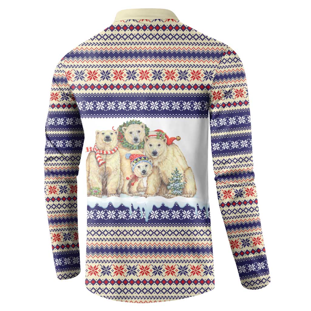 Polar Bears Christma Christmas Button Sweatshirt Xmas Holiday Patterns - Wonder Print Shop