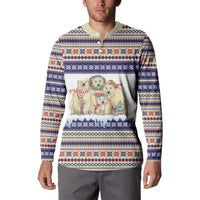 Polar Bears Christma Christmas Button Sweatshirt Xmas Holiday Patterns - Wonder Print Shop