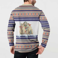 Polar Bears Christma Christmas Button Sweatshirt Xmas Holiday Patterns - Wonder Print Shop