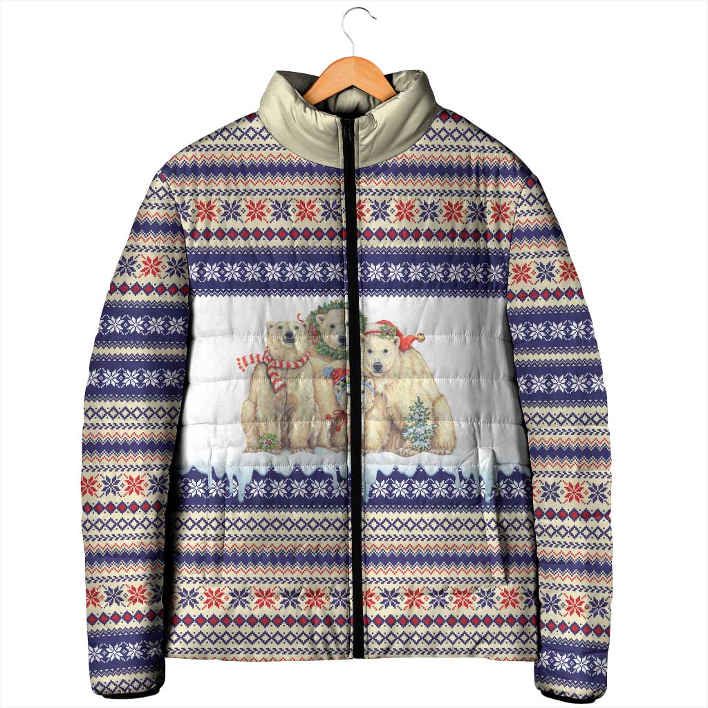 Polar Bears Christma Christmas Padded Jacket Xmas Holiday Patterns - Wonder Print Shop