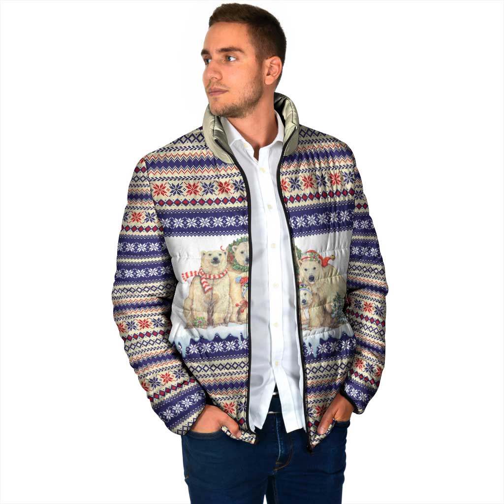 Polar Bears Christma Christmas Padded Jacket Xmas Holiday Patterns - Wonder Print Shop