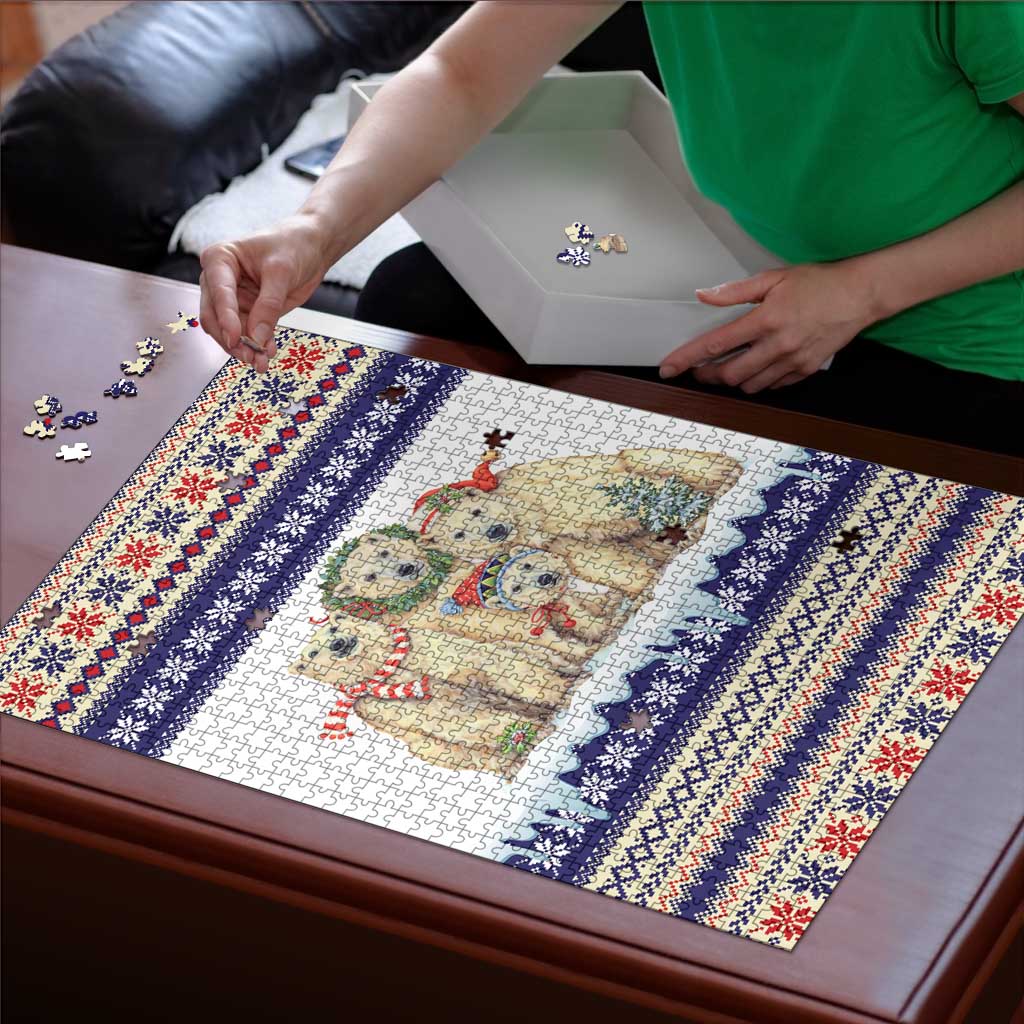 Polar Bears Christma Christmas Puzzle Xmas Holiday Patterns - Wonder Print Shop