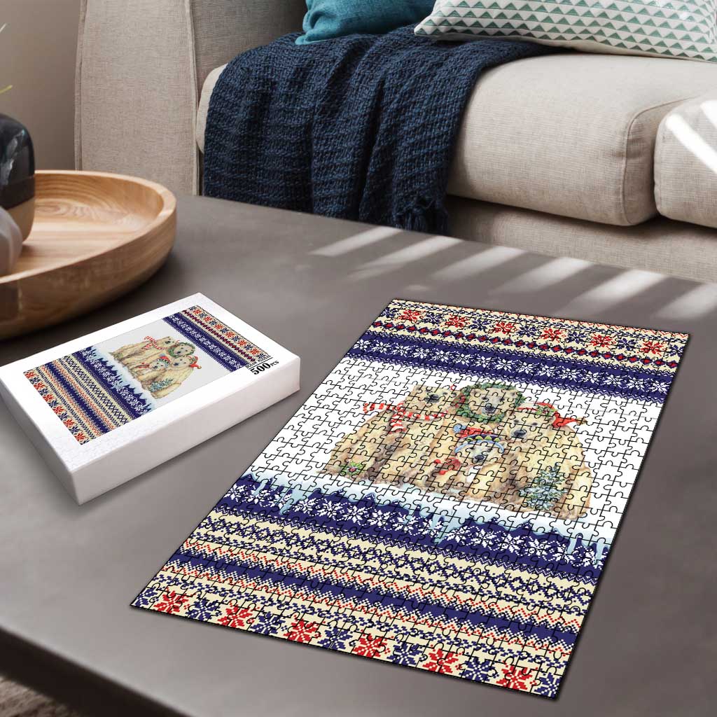 Polar Bears Christma Christmas Puzzle Xmas Holiday Patterns - Wonder Print Shop