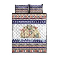 Polar Bears Christma Christmas Quilt Bed Set Xmas Holiday Patterns - Wonder Print Shop