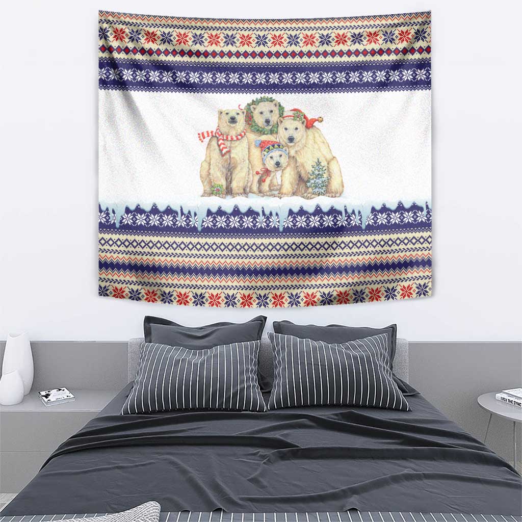 Polar Bears Christma Christmas Tapestry Xmas Holiday Patterns - Wonder Print Shop