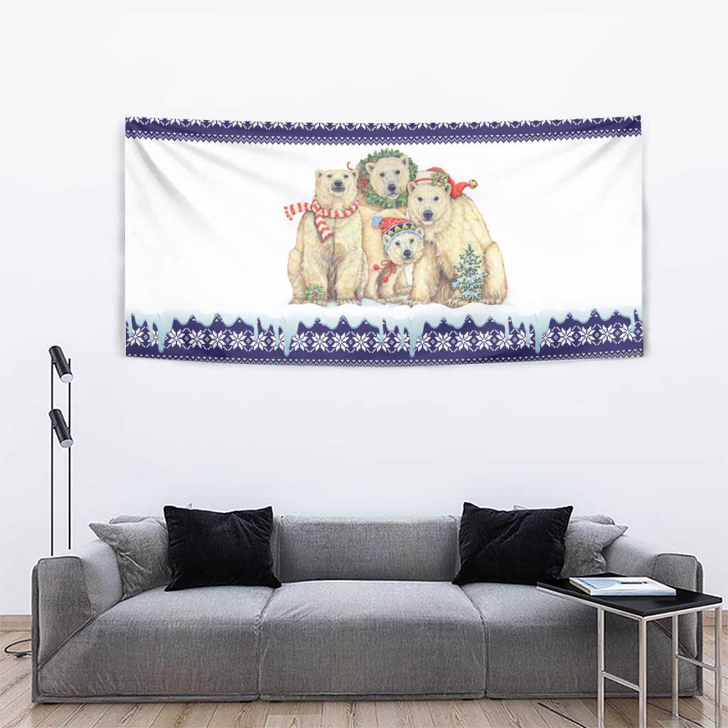 Polar Bears Christma Christmas Tapestry Xmas Holiday Patterns - Wonder Print Shop