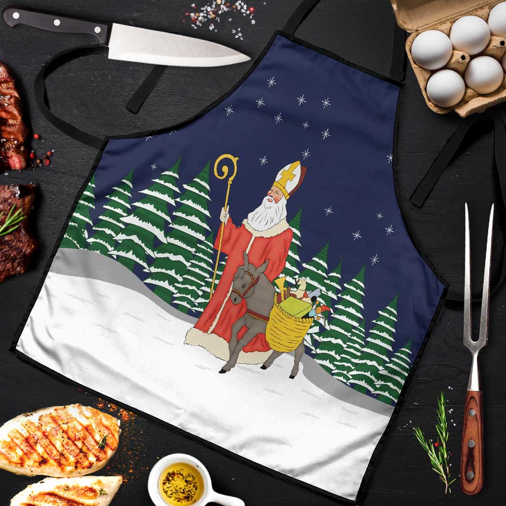 Saint Nicholas Christmas Apron Xmas Holiday Patterns - Wonder Print Shop