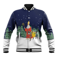 Saint Nicholas Christmas Baseball Jacket Xmas Holiday Patterns - Wonder Print Shop
