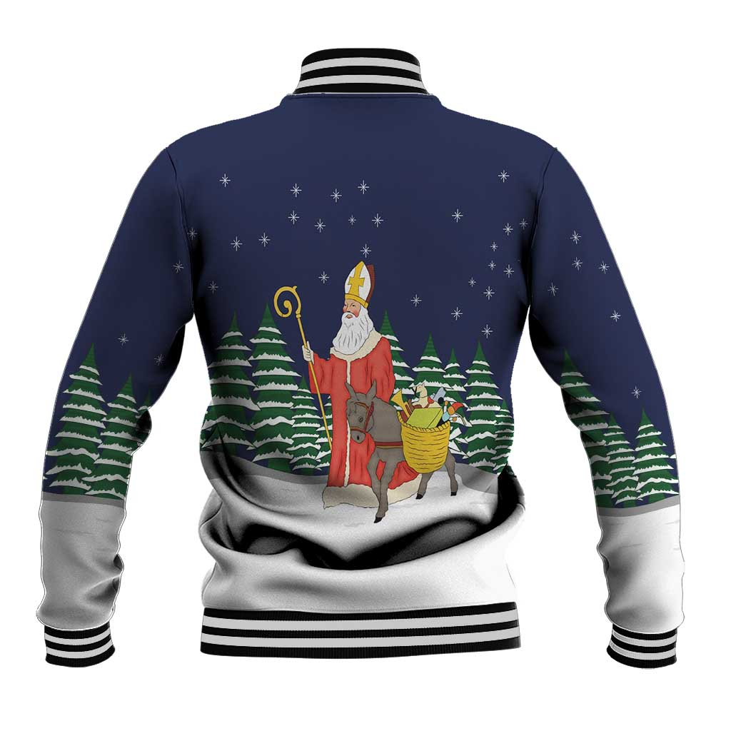 Saint Nicholas Christmas Baseball Jacket Xmas Holiday Patterns - Wonder Print Shop