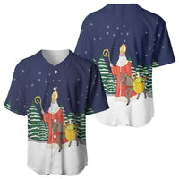Saint Nicholas Christmas Baseball Jersey Xmas Holiday Patterns - Wonder Print Shop