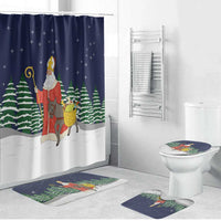 Saint Nicholas Christmas Bathroom Set Xmas Holiday Patterns - Wonder Print Shop