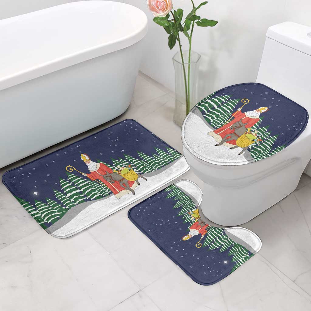 Saint Nicholas Christmas Bathroom Set Xmas Holiday Patterns - Wonder Print Shop