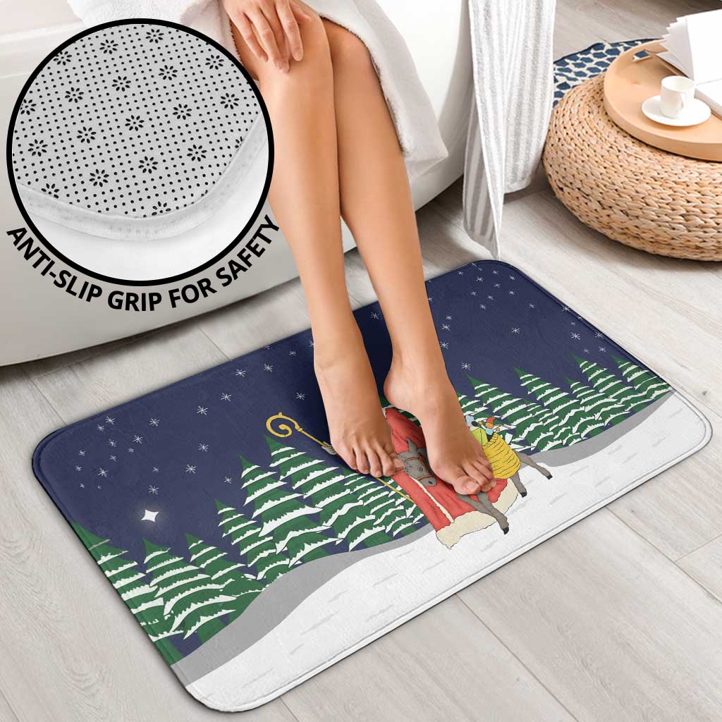 Saint Nicholas Christmas Bathroom Set Xmas Holiday Patterns - Wonder Print Shop