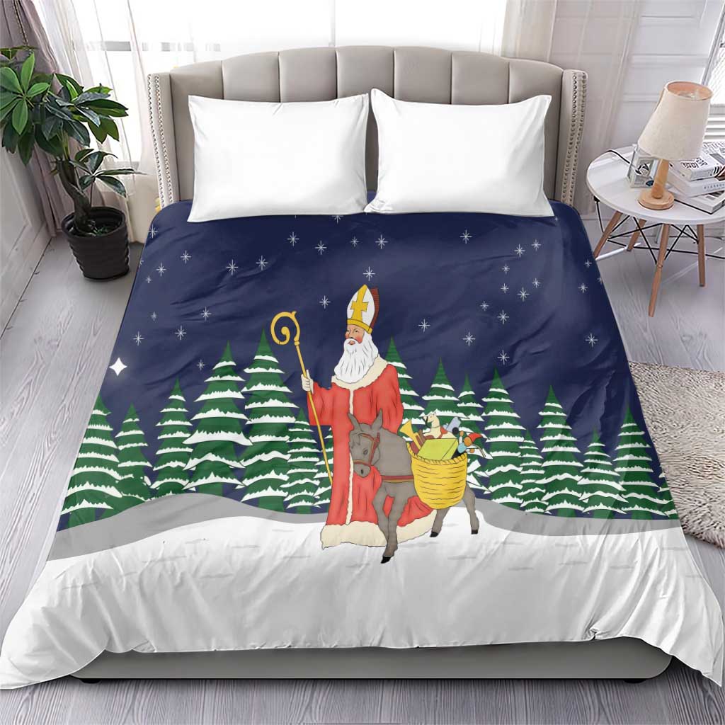 Saint Nicholas Christmas Bedding Set Xmas Holiday Patterns - Wonder Print Shop