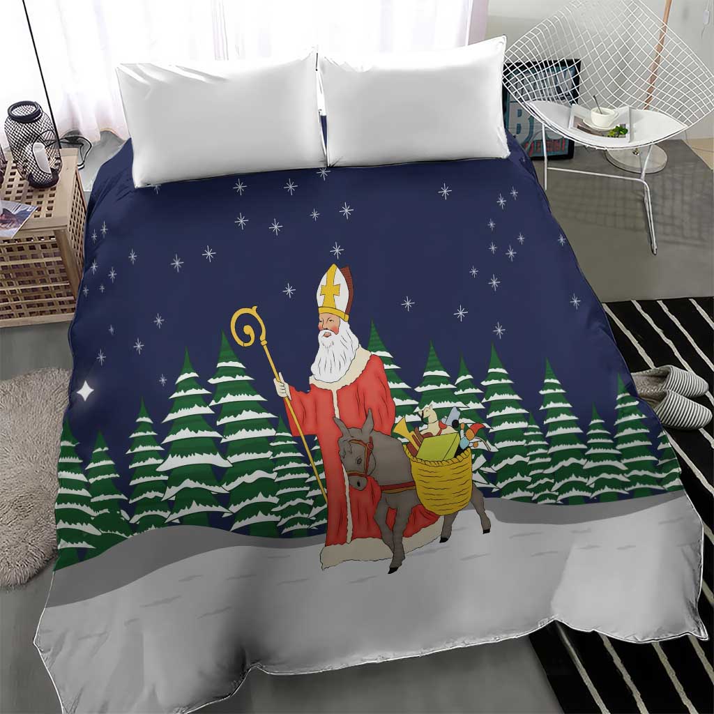 Saint Nicholas Christmas Bedding Set Xmas Holiday Patterns - Wonder Print Shop