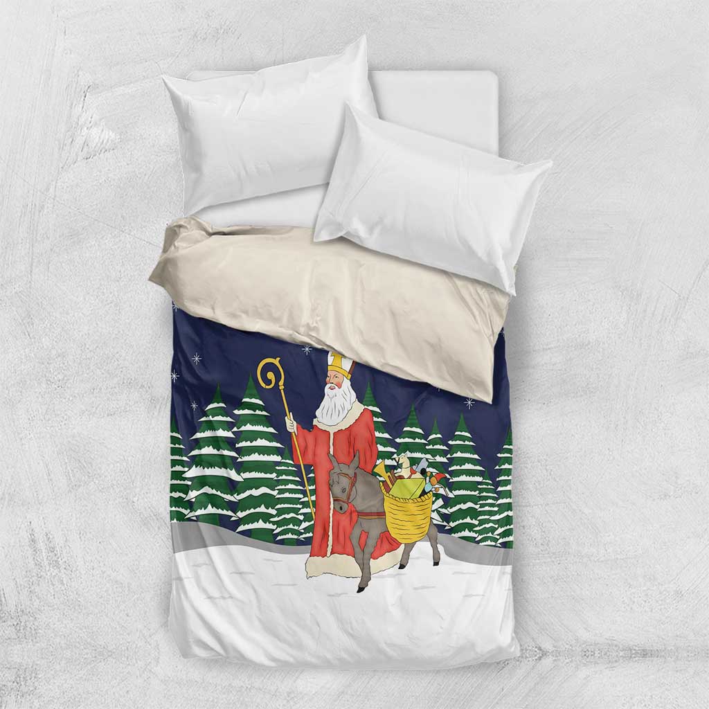 Saint Nicholas Christmas Bedding Set Xmas Holiday Patterns - Wonder Print Shop