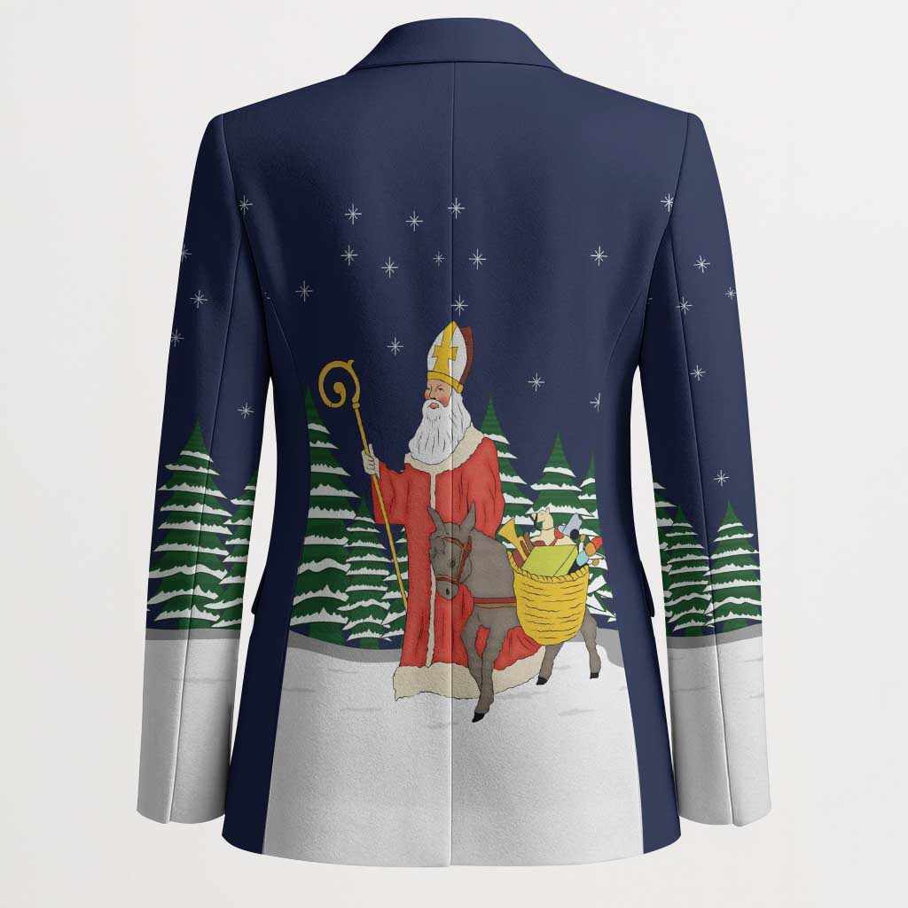 Saint Nicholas Christmas Blazer Xmas Holiday Patterns - Wonder Print Shop