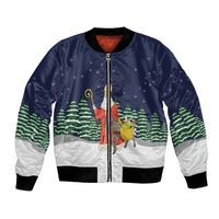 Saint Nicholas Christmas Bomber Jacket Xmas Holiday Patterns - Wonder Print Shop