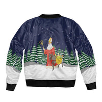 Saint Nicholas Christmas Bomber Jacket Xmas Holiday Patterns - Wonder Print Shop