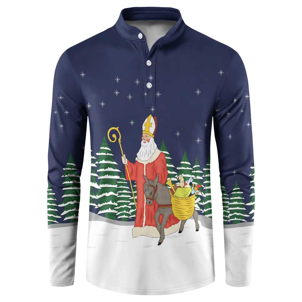 Saint Nicholas Christmas Button Sweatshirt Xmas Holiday Patterns - Wonder Print Shop