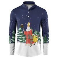 Saint Nicholas Christmas Button Sweatshirt Xmas Holiday Patterns - Wonder Print Shop