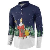 Saint Nicholas Christmas Button Sweatshirt Xmas Holiday Patterns - Wonder Print Shop