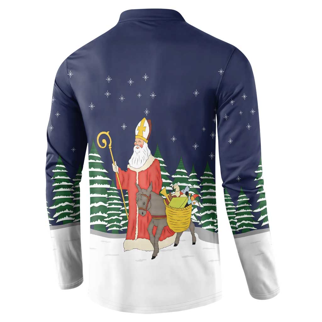 Saint Nicholas Christmas Button Sweatshirt Xmas Holiday Patterns - Wonder Print Shop
