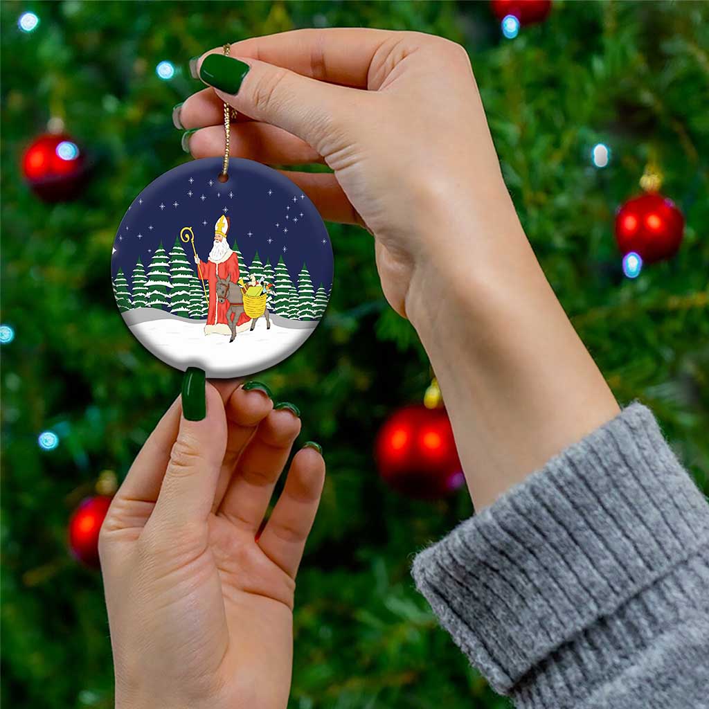 Saint Nicholas Christmas Ceramic Ornament Xmas Holiday Patterns - Wonder Print Shop