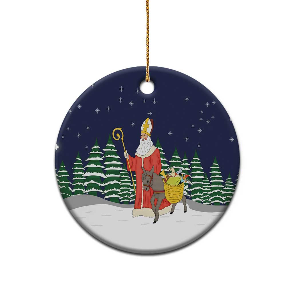 Saint Nicholas Christmas Ceramic Ornament Xmas Holiday Patterns - Wonder Print Shop