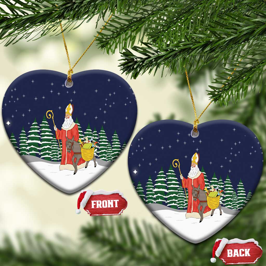 Saint Nicholas Christmas Ceramic Ornament Xmas Holiday Patterns - Wonder Print Shop