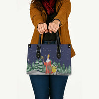 Saint Nicholas Christmas Leather Bag Xmas Holiday Patterns - Wonder Print Shop