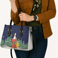 Saint Nicholas Christmas Leather Bag Xmas Holiday Patterns - Wonder Print Shop