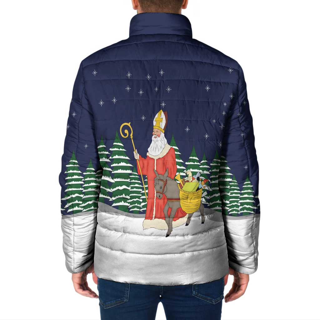 Saint Nicholas Christmas Padded Jacket Xmas Holiday Patterns - Wonder Print Shop