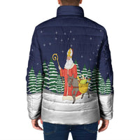 Saint Nicholas Christmas Padded Jacket Xmas Holiday Patterns - Wonder Print Shop