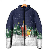 Saint Nicholas Christmas Padded Jacket Xmas Holiday Patterns - Wonder Print Shop