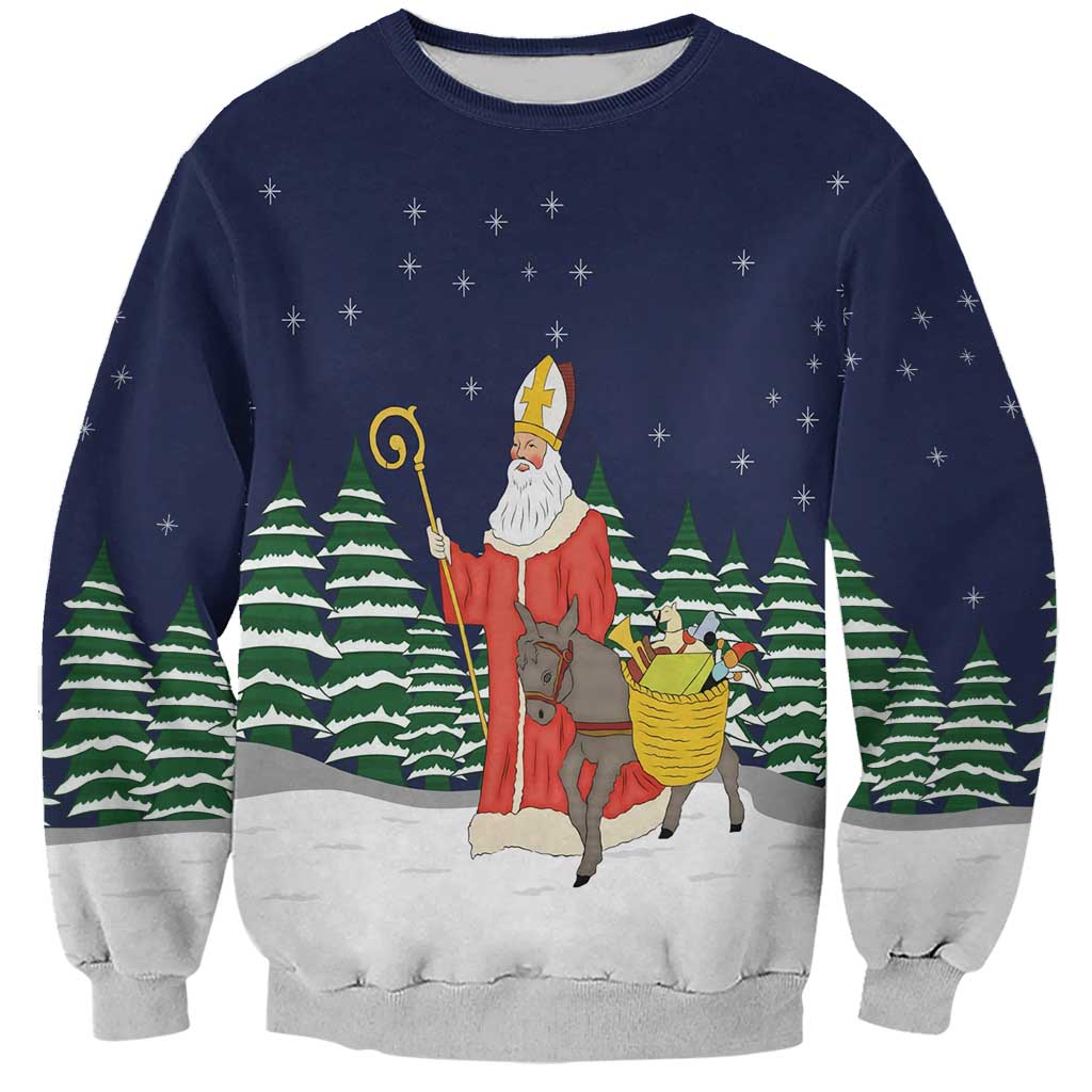Saint Nicholas Christmas Sweatshirt Xmas Holiday Patterns - Wonder Print Shop