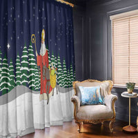 Saint Nicholas Christmas Window Curtain Xmas Holiday Patterns - Wonder Print Shop