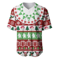Snowman Tree Christmas Baseball Jersey Xmas Holiday Patterns - Wonder Print Shop
