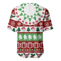 Snowman Tree Christmas Baseball Jersey Xmas Holiday Patterns - Wonder Print Shop