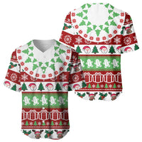 Snowman Tree Christmas Baseball Jersey Xmas Holiday Patterns - Wonder Print Shop